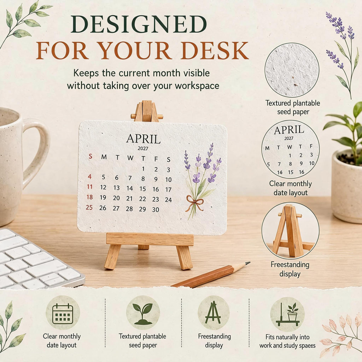 🌱Eco-Friendly Plantable 'Timeless' Seed Calendar 2027 ✨ Plan•Plant•Grow•Enjoy