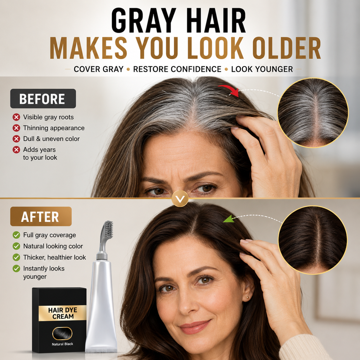 🥳2026 HOT SALE🥳 - 50% OFF🔥Instant Gray Coverage Hair Dye Comb for Men & Women