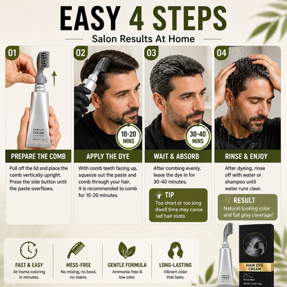 🥳2026 HOT SALE🥳 - 50% OFF🔥Instant Gray Coverage Hair Dye Comb for Men & Women