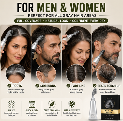 🥳2026 HOT SALE🥳 - 50% OFF🔥Instant Gray Coverage Hair Dye Comb for Men & Women