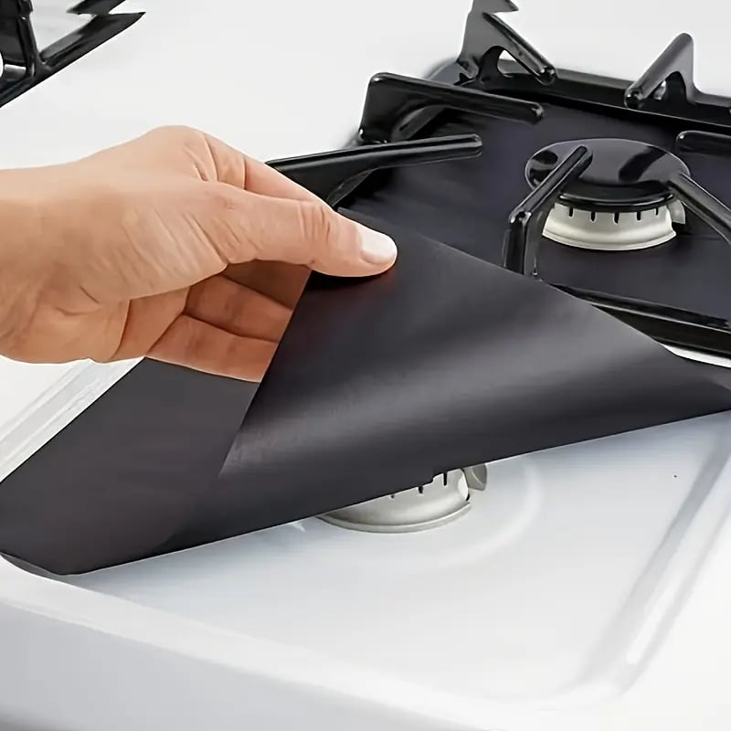 🥳2026 HOT SALE🥳💞50K+ SOLD!4-Piece Reusable Non-Stick Gas Stove Burner Covers – Heat-Resistant & Washable