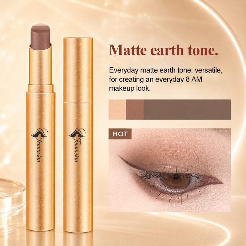 3 in 1 Easy Eyeshadow Stick for Beginners Waterproof Longwear Shimmer Makeup Set