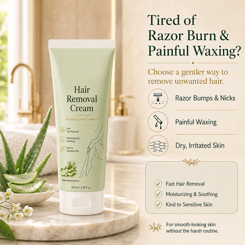 Painless Depilatory Cream – No Razor Bumps, No Harsh Odor