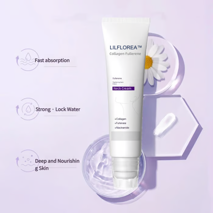 Reduces Wrinkles and Double Chin,Five Rollers for All Around Massage,Neck Firming Cream