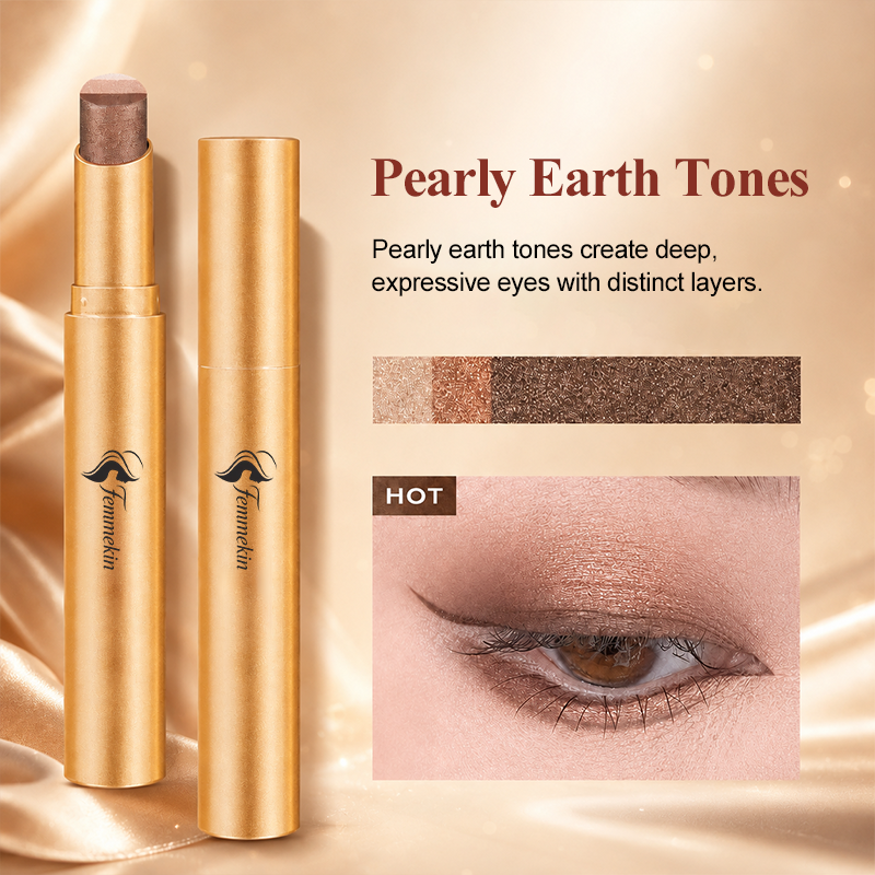 3 in 1 Easy Eyeshadow Stick for Beginners Waterproof Longwear Shimmer Makeup Set