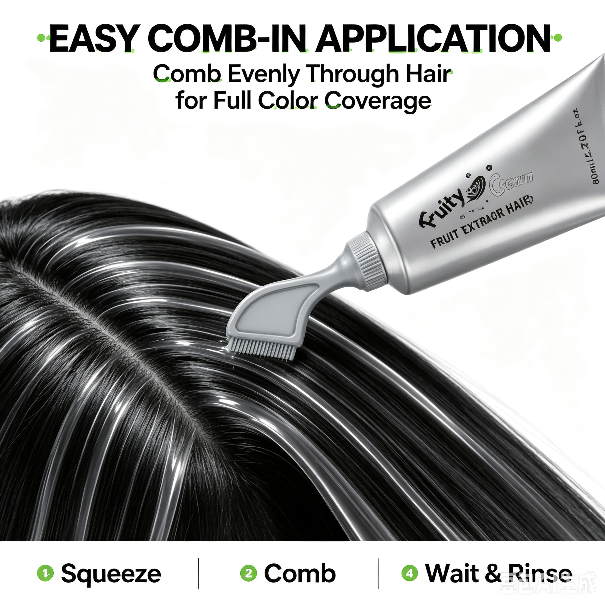 🍇Fruit Extract Hair Dye Comb / Hair Dye Cream — Portable Home Use, Gentle Plant-Based Hair Dye, Reusable No Mix Hair Color✨
