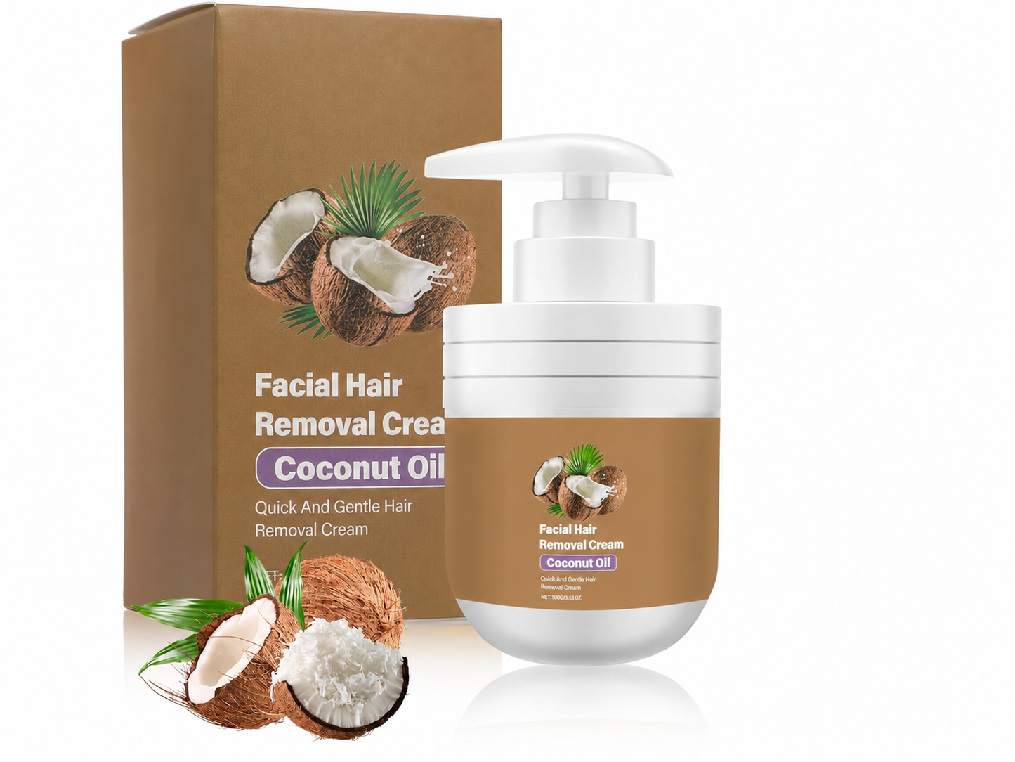 🔥Limited Time 49% off🔥-Coconut Facial Hair Removal Cream