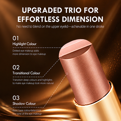 3 in 1 Easy Eyeshadow Stick for Beginners Waterproof Longwear Shimmer Makeup Set