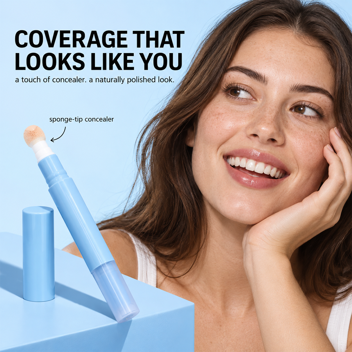🥳2026 HOT SALE🥳💞50K+ SOLD!Hydrating Cream Concealer Pen – Sponge Applicator, Matte Finish, Brightening ✨