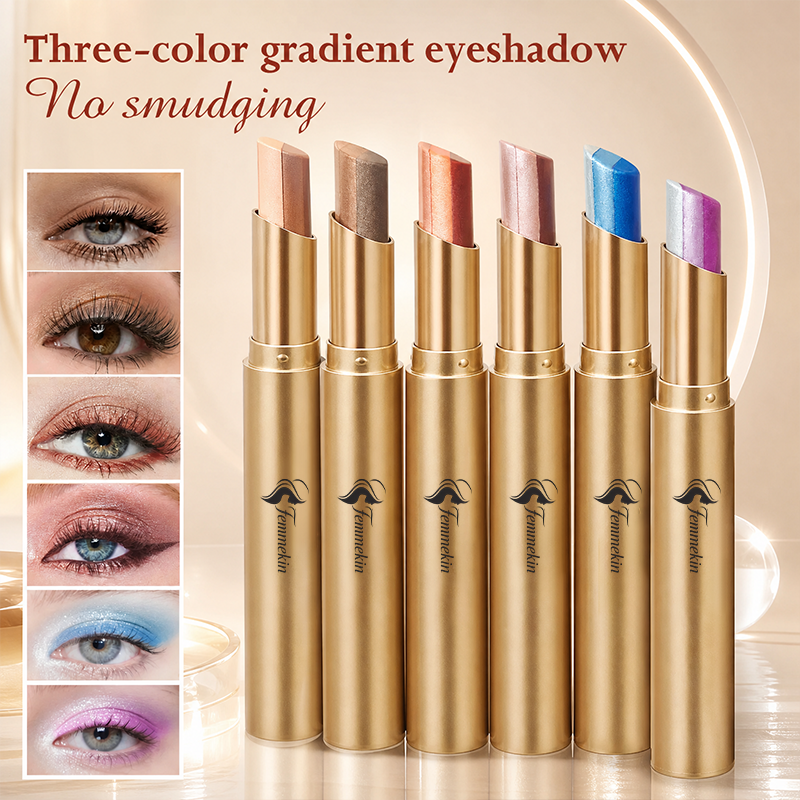 3 in 1 Easy Eyeshadow Stick for Beginners Waterproof Longwear Shimmer Makeup Set