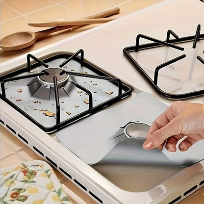 🥳2026 HOT SALE🥳💞50K+ SOLD!4-Piece Reusable Non-Stick Gas Stove Burner Covers – Heat-Resistant & Washable