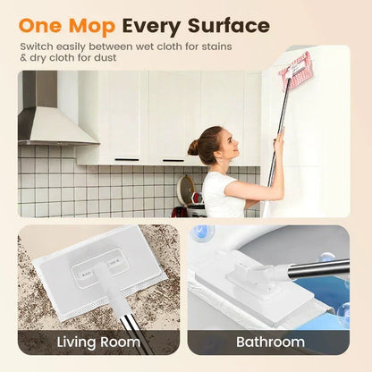 ⏳Hot Sale - 49% OFF🔥🔥Extendable Telescopic Disposable Flat Clip Mop, 360° Swivel Lightweight Floor Mop