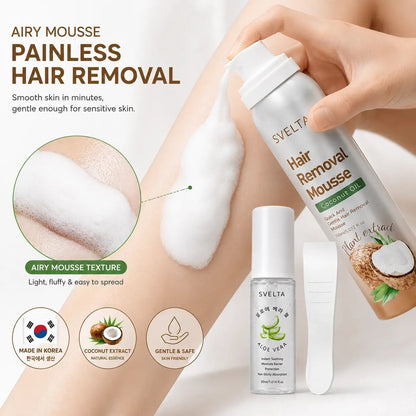 🔥LAST DAY SALE 49% OFF-🥥Bikini Hair Removal Mousse – Quick & Gentle Depilatory Foam with Coconut Oil & Aloe Vera