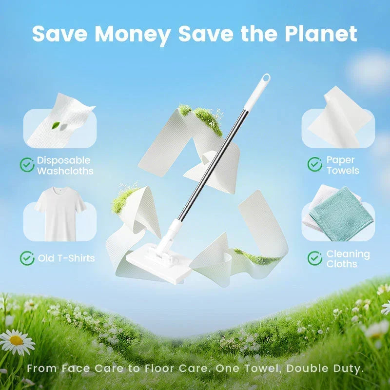 ⏳Hot Sale - 49% OFF🔥🔥Extendable Telescopic Disposable Flat Clip Mop, 360° Swivel Lightweight Floor Mop