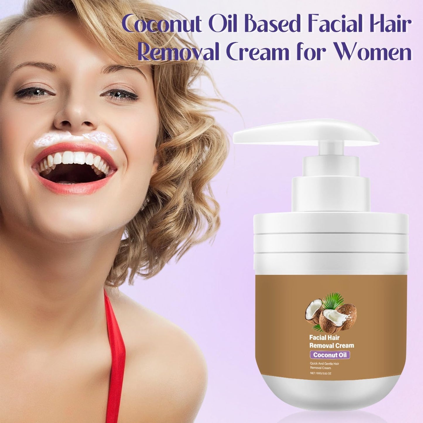 🔥Limited Time 49% off🔥-Coconut Facial Hair Removal Cream