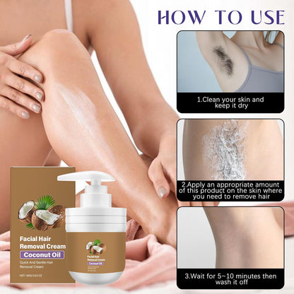 🔥Limited Time 49% off🔥-Coconut Facial Hair Removal Cream