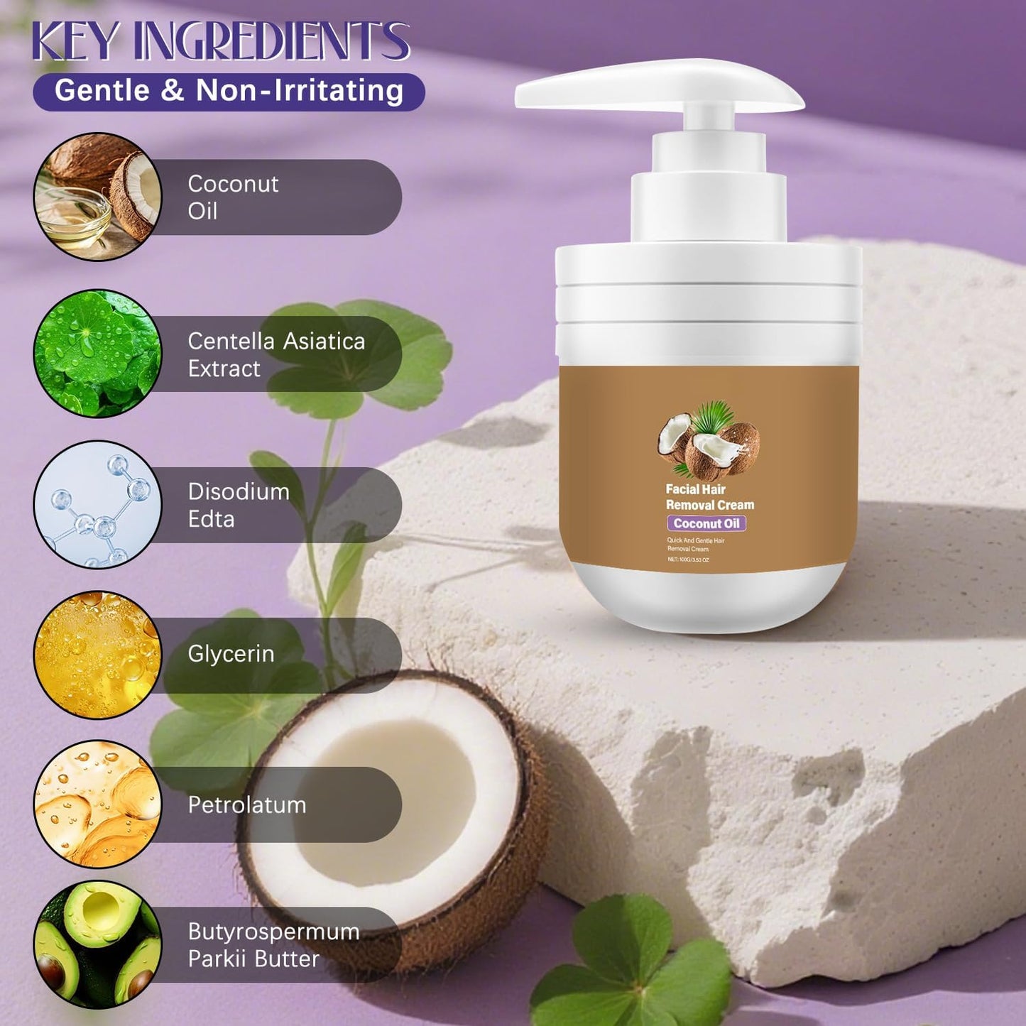 🔥Limited Time 49% off🔥-Coconut Facial Hair Removal Cream