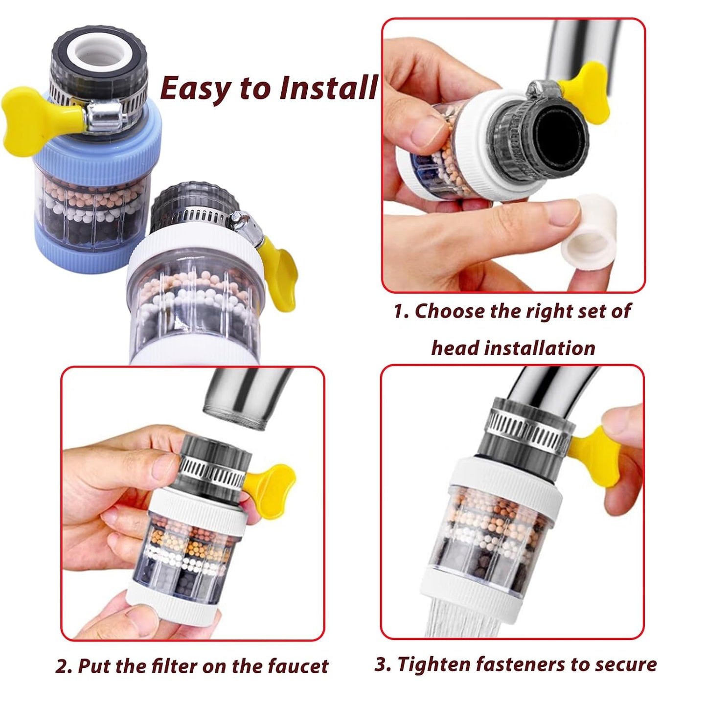 360° Swivel Faucet Water Filter – 6-Layer Filtration & Universal Kitchen Tap Fit