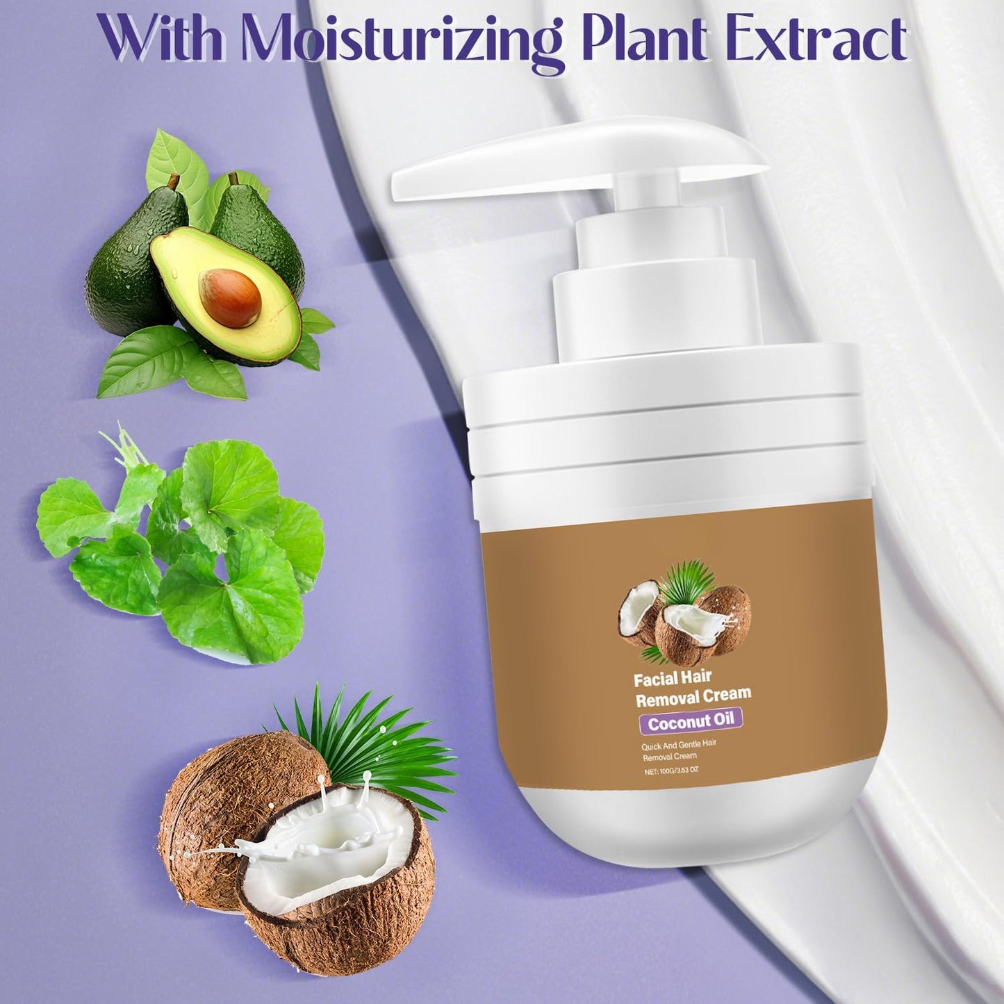 🔥Limited Time 49% off🔥-Coconut Facial Hair Removal Cream