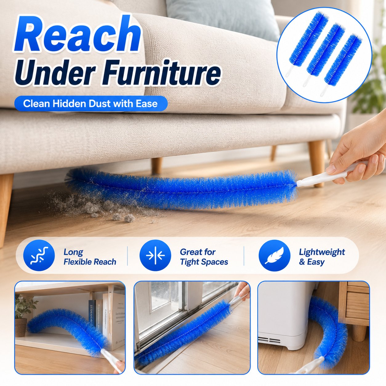 🔥 LAST DAY: Buy 1 Get 1 FREE — Bendable Microfiber Duster for Hard-to-Reach Dust