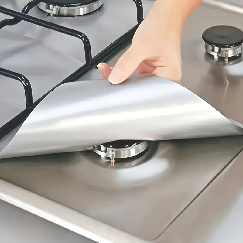 🥳2026 HOT SALE🥳💞50K+ SOLD!4-Piece Reusable Non-Stick Gas Stove Burner Covers – Heat-Resistant & Washable