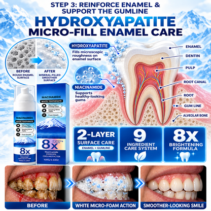 🦷High-Strength Hydroxyapatite + Niacinamide Toothpaste🧪 Fight Plaque, Tartar, Yellow Teeth, Bad Breath & Gum Problems With Every Brush-8JX3