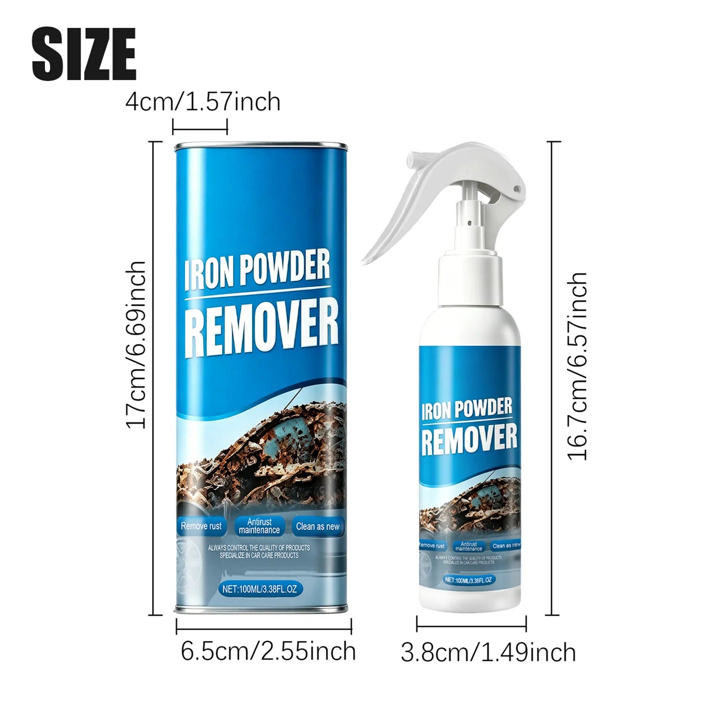 Car Rust Remover Spray for Wheels Rims Metal Surfaces