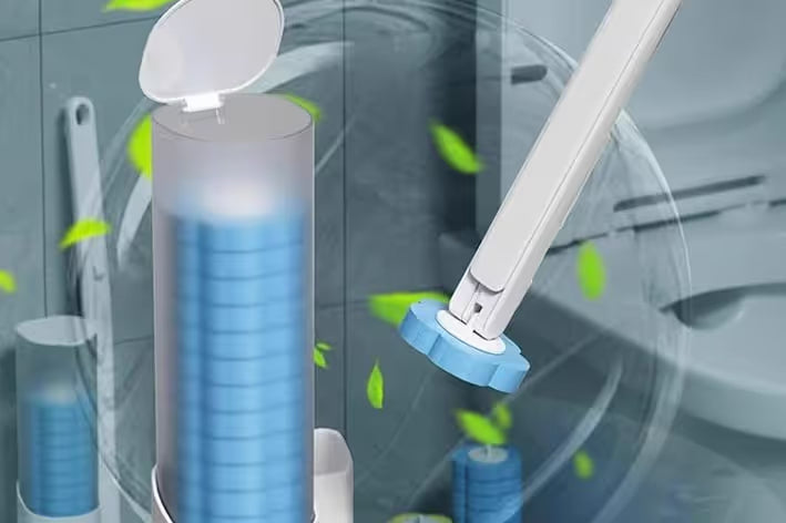 Disposable toilet brush storage