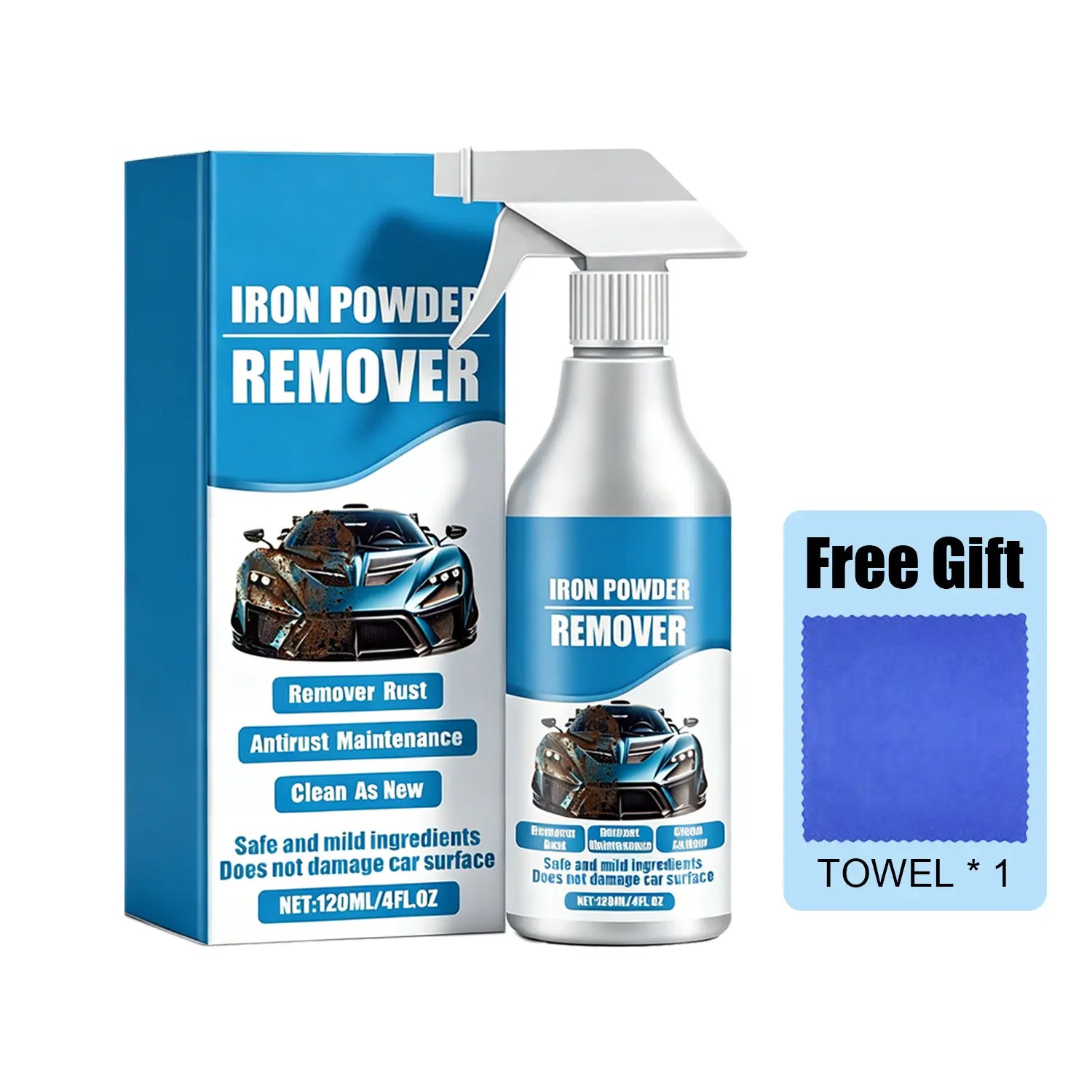 Car Rust Remover Spray for Wheels Rims Metal Surfaces