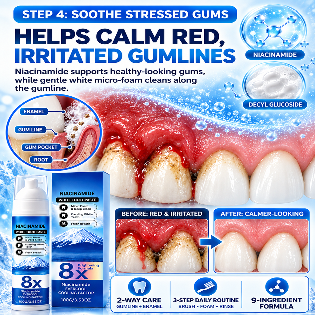 🦷High-Strength Hydroxyapatite + Niacinamide Toothpaste🧪 Fight Plaque, Tartar, Yellow Teeth, Bad Breath & Gum Problems With Every Brush-8JX3