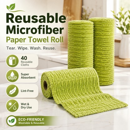 🧽 Reusable Kitchen Cleaning Towels – Tear, Wipe, Wash & Reuse ♻️🛒