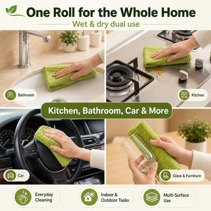 🧽 Reusable Kitchen Cleaning Towels – Tear, Wipe, Wash & Reuse ♻️🛒
