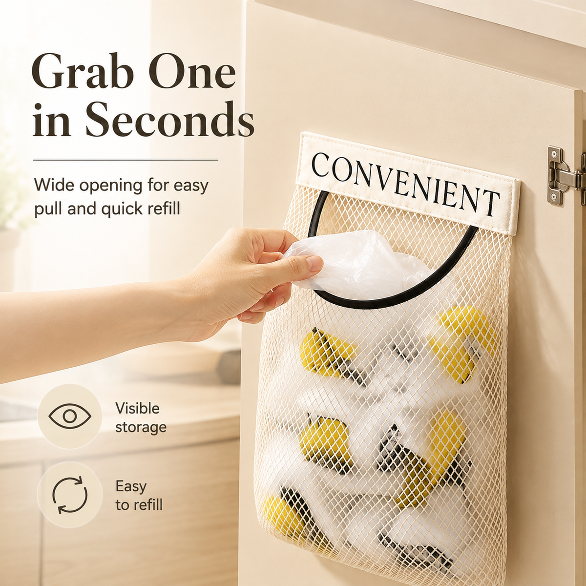 🛍️ Wall-Mounted Grocery Bag Organizer🛒