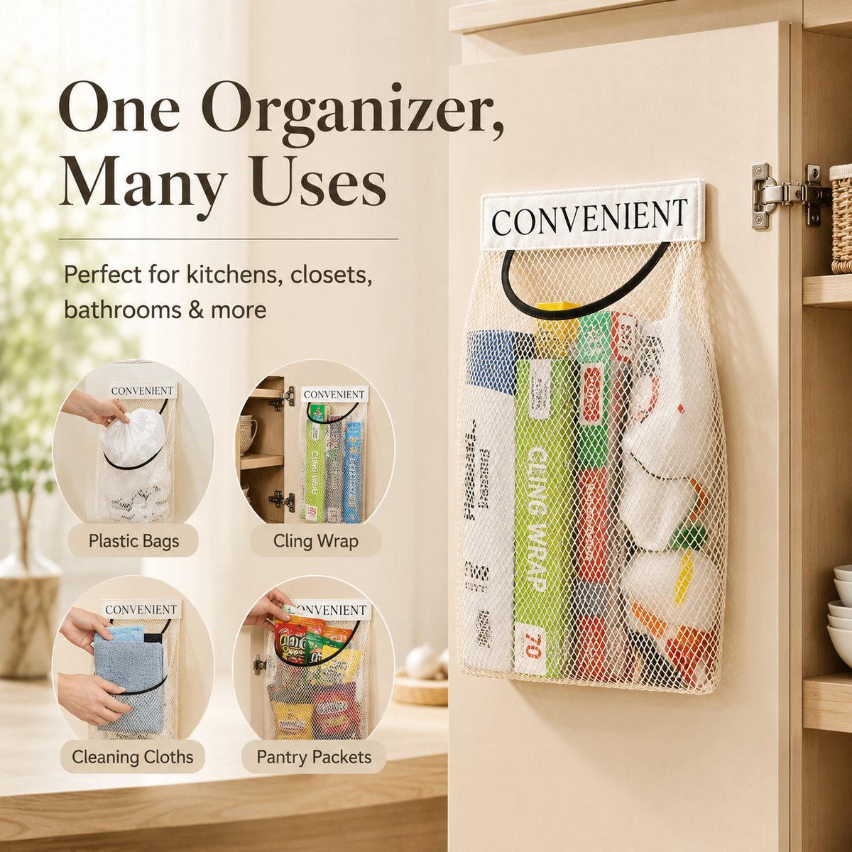 🛍️ Wall-Mounted Grocery Bag Organizer🛒