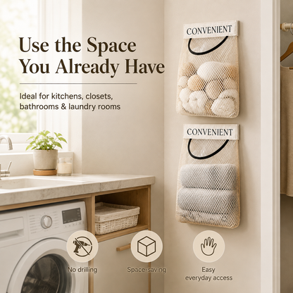 🛍️ Wall-Mounted Grocery Bag Organizer🛒