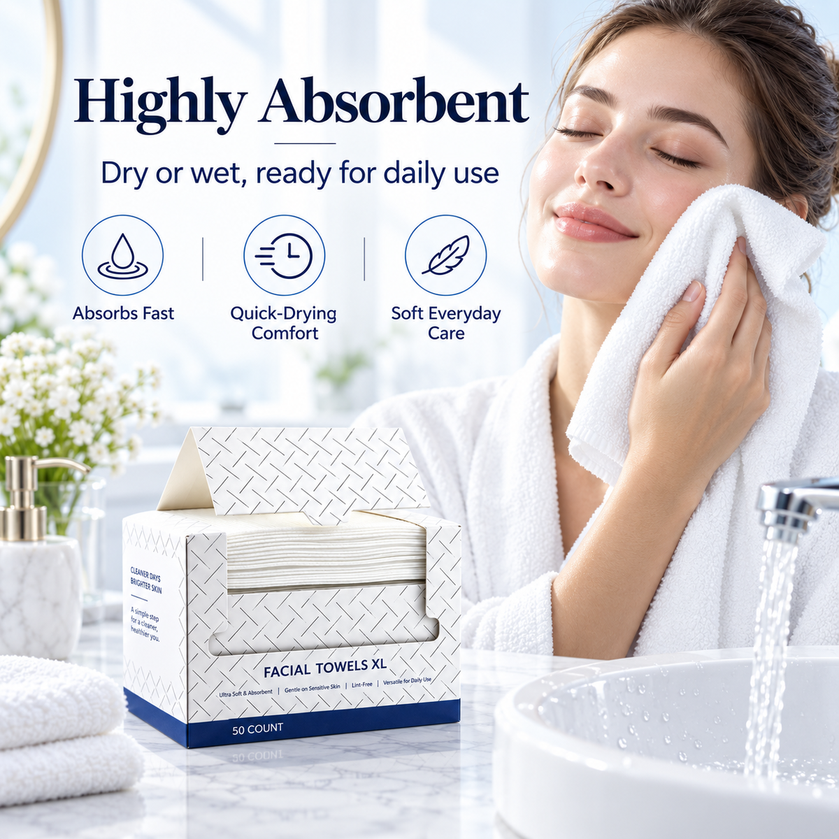 🧖‍♀️ Disposable Face Towels – Fresh, Soft & Ready for Every Wash 💧