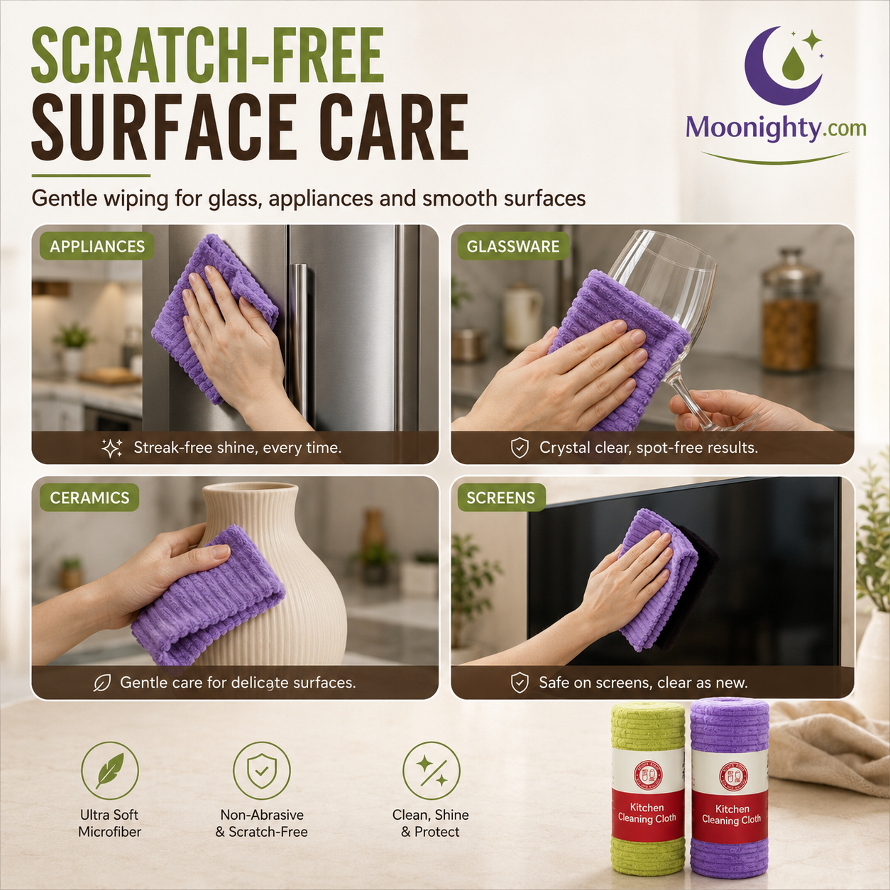 Multipurpose Reusable Tear-Off Cleaning Cloth Roll