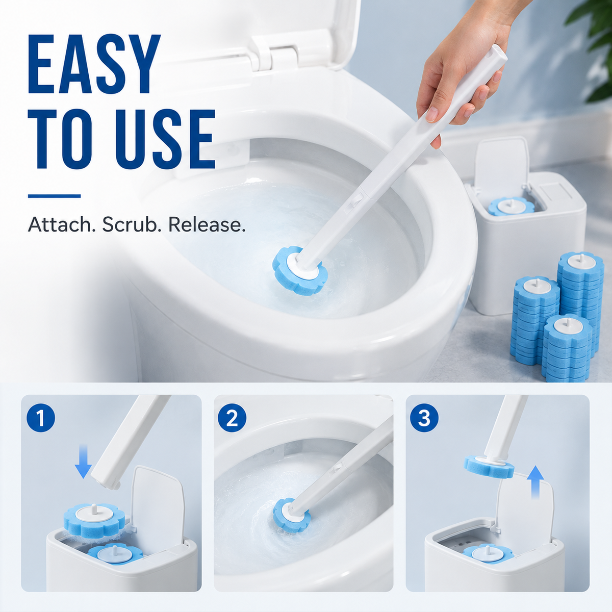 🔥LAST DAY SALE 50%!!⚡50K+ SOLD!🚽💦Hands-Free Cleaning Gadget🧽Disposable toilet cleaning tool