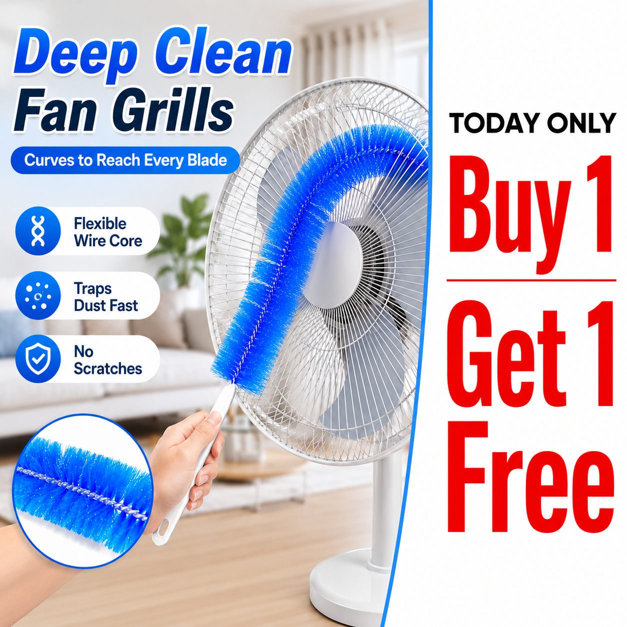 🔥 LAST DAY: Buy 1 Get 1 FREE — Bendable Microfiber Duster for Hard-to-Reach Dust