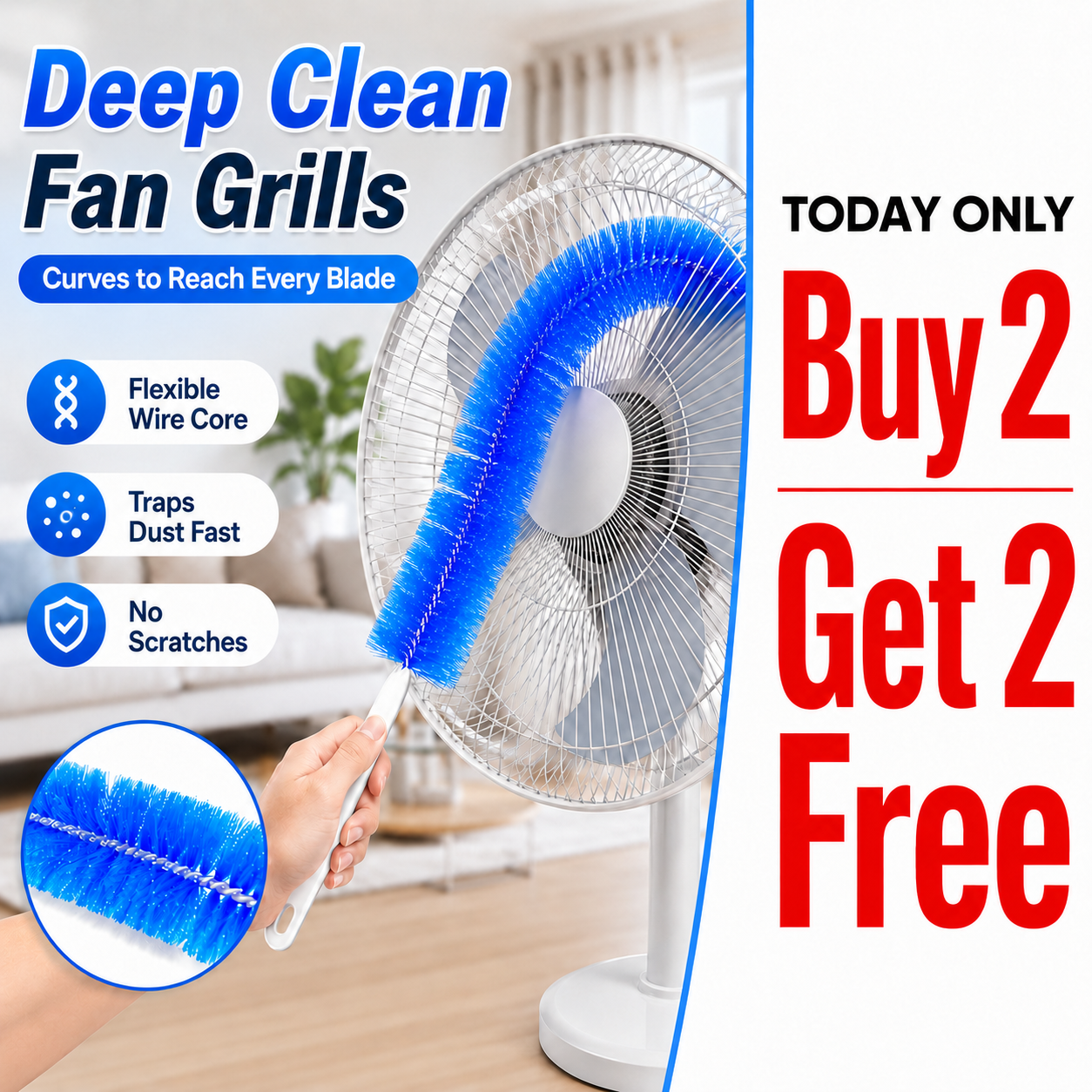 🔥 LAST DAY: Buy 1 Get 1 FREE — Bendable Microfiber Duster for Hard-to-Reach Dust