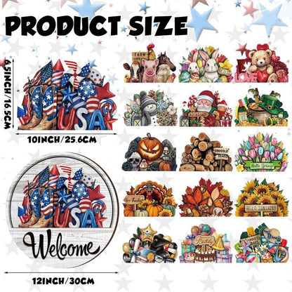 🚪 16-Piece Interchangeable Welcome Sign for Front Door