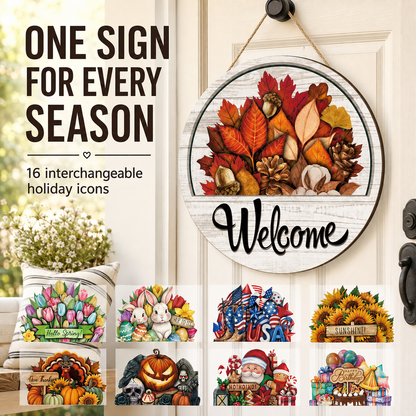 🚪 16-Piece Interchangeable Welcome Sign for Front Door