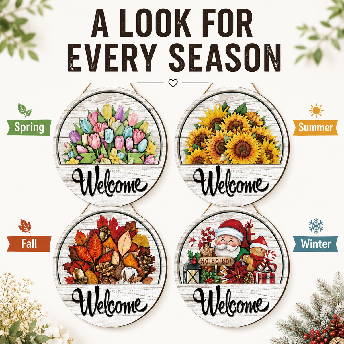 🚪 16-Piece Interchangeable Welcome Sign for Front Door