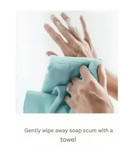Rinse-free bathing wipe in use