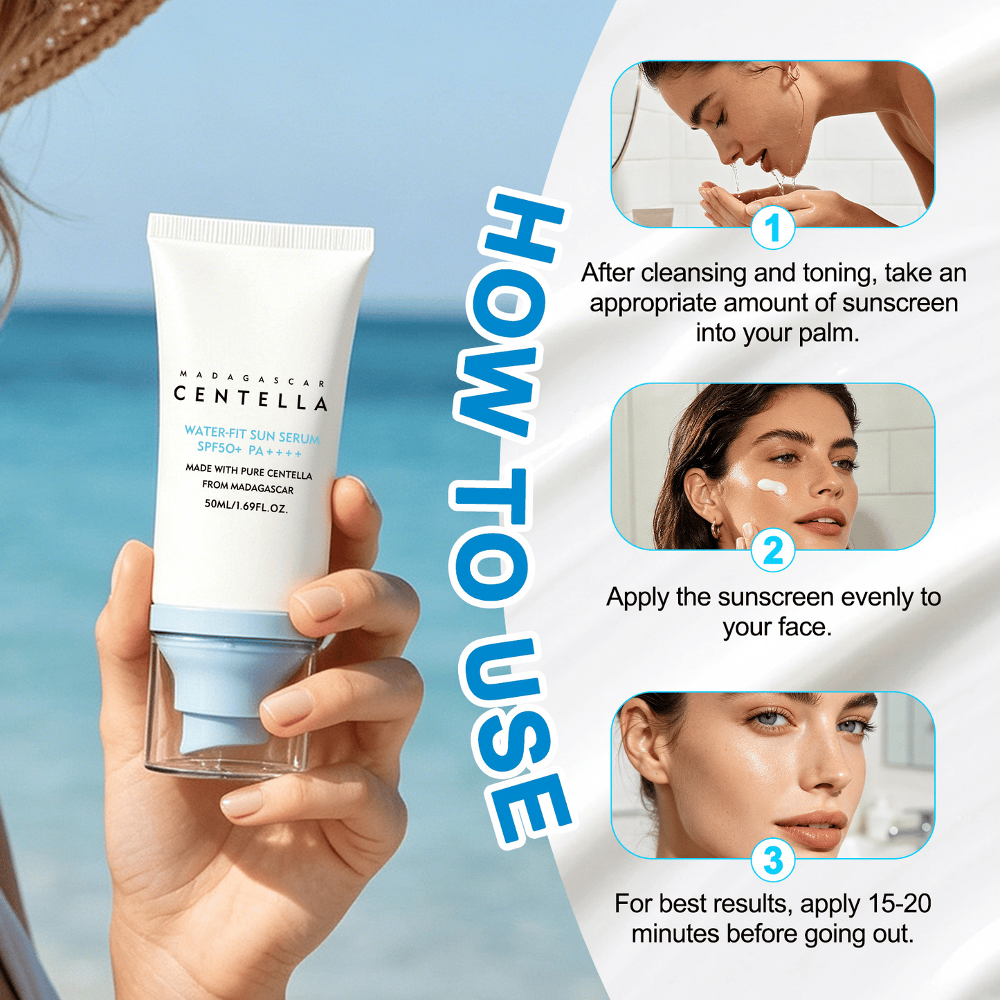 🔥Centella Hyalu-Cica Water-Fit Sun Serum  Mature Skin Friendly💦