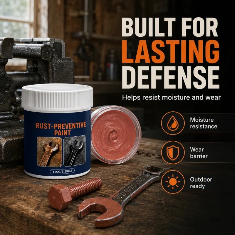 Rust preventive paint for moisture and wear protection
