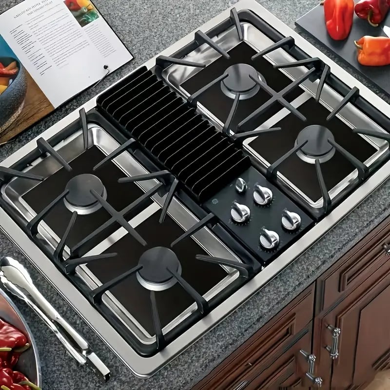 🥳2026 HOT SALE🥳💞50K+ SOLD!4-Piece Reusable Non-Stick Gas Stove Burner Covers – Heat-Resistant & Washable