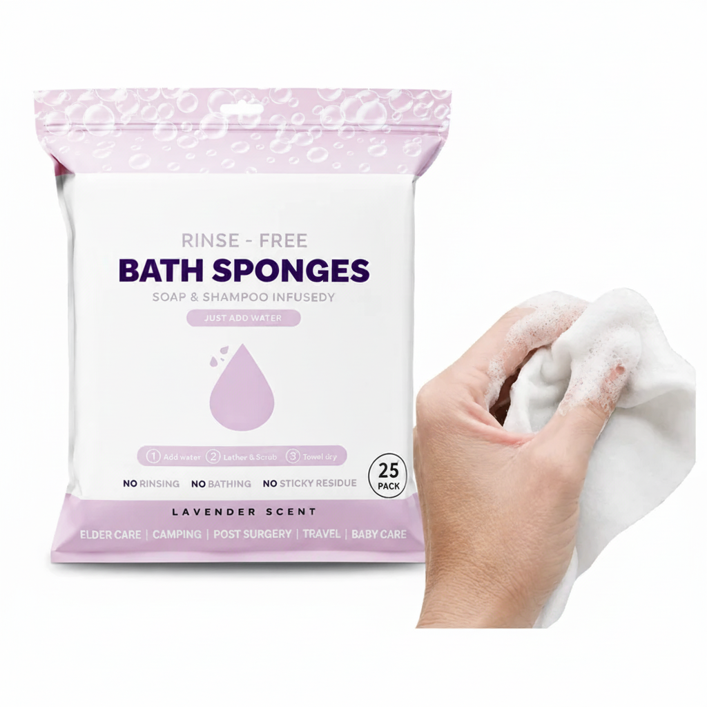Lavender scent rinse-free bathing wipes