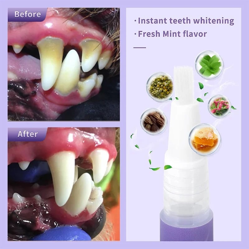 🥳2026 HOT SALE🥳💞50K+ SOLD! 🔥Pet Oral Repair Gel Toothbrush 🐱🐶