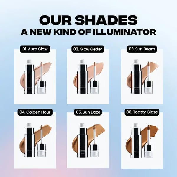 ✨ All-Day Long-Wear Liquid Glow Illuminator, Blendable Dewy Liquid Highlighter